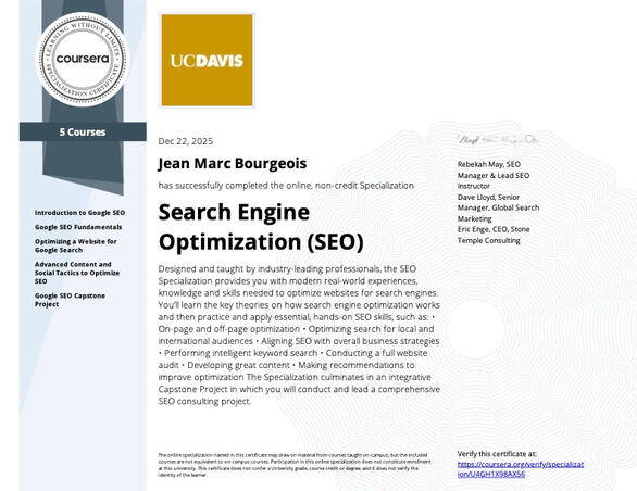 UCDavis SEO Certificate